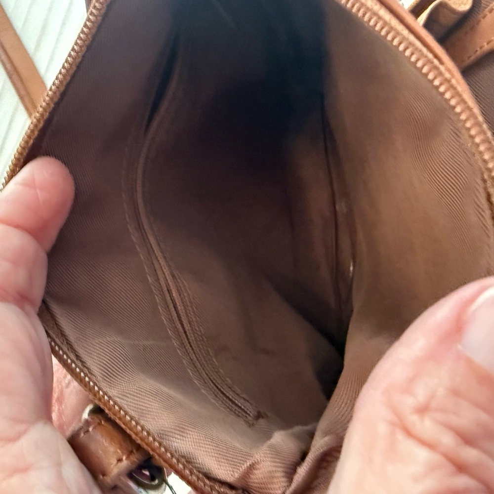 Fossil Brown Leather Bag with Silver Key Accent - Picture 8 of 8